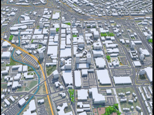 Syracuse downtown New York USA 5km 3D मॉडल