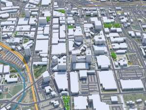 Syracuse downtown New York USA 5km 3D मॉडल