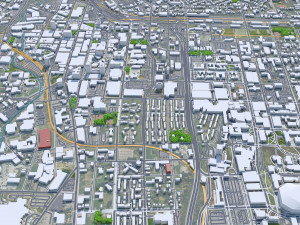Syracuse downtown New York USA 5km 3D मॉडल