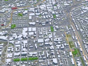 Syracuse downtown New York USA 5km 3D मॉडल