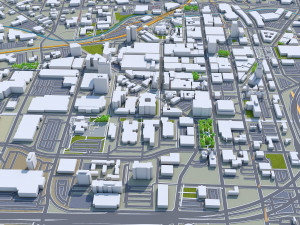 Syracuse downtown New York USA 5km 3D मॉडल