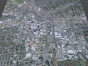 Syracuse downtown New York USA 5km 3D मॉडल