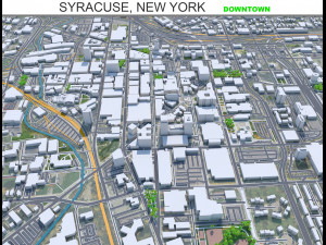 Syracuse downtown New York USA 5km 3D 모델
