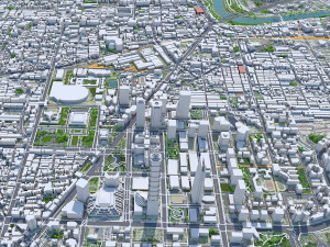 Taipei downtown city Taiwan 8km 3D Model