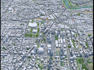 Taipei downtown city Taiwan 8km 3D Model
