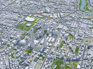 Taipei downtown city Taiwan 8km 3D Model