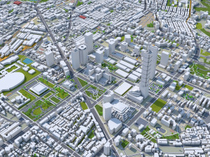 Taipei downtown city Taiwan 8km 3D Model