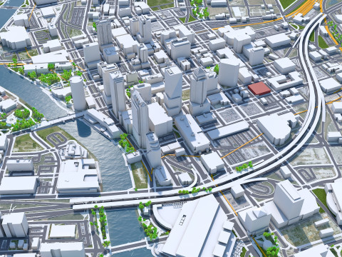 Tampa downtown city Florida USA 5km Model 3D
