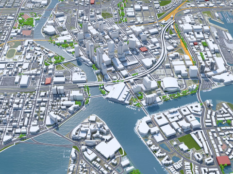 Tampa downtown city Florida USA 5km Model 3D