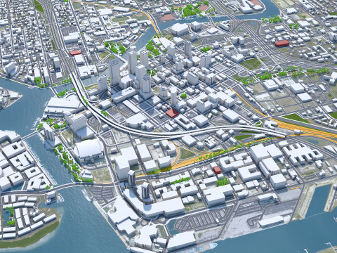 Tampa downtown city Florida USA 5km Model 3D