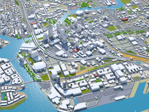 Tampa downtown city Florida USA 5km Model 3D