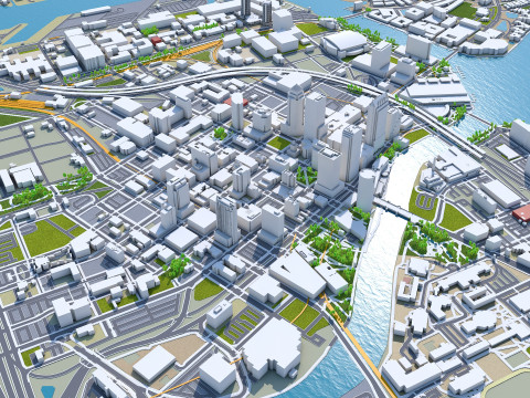 Tampa downtown city Florida USA 5km Model 3D