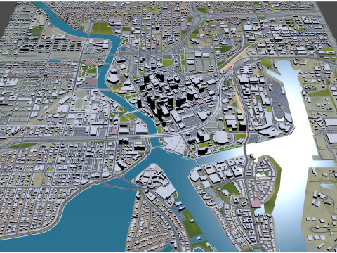 Tampa downtown city Florida USA 5km Model 3D