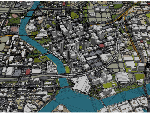 Tampa downtown city Florida USA 5km Model 3D