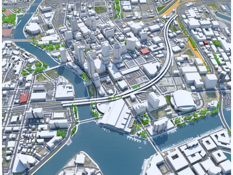 Tampa downtown city Florida USA 5km Model 3D
