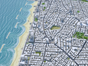 Tel Aviv downtown city Israel 6km 3D Model