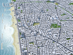 Tel Aviv downtown city Israel 6km Modello 3D
