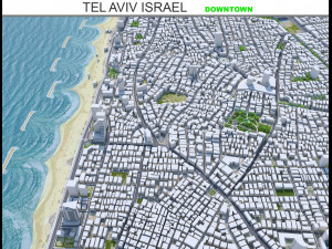 Tel Aviv downtown city Israel 6km 3D Model