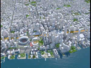 Toronto downtown city Canada 9km 3D Model
