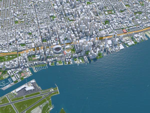 Toronto downtown city Canada 9km 3D Model