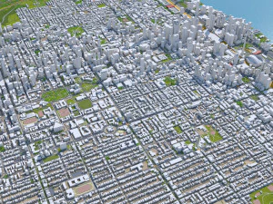 Toronto downtown city Canada 9km 3D Model