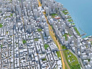 Toronto downtown city Canada 9km 3D Model