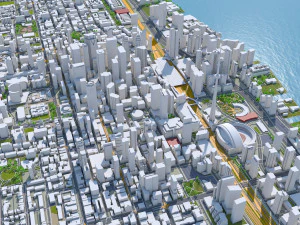Toronto downtown city Canada 9km 3D Model