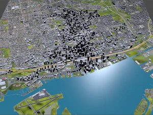 Toronto downtown city Canada 9km 3D Model