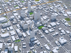 Tulsa downtown city Oklahoma 6km 3D Модель