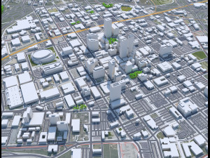 Tulsa downtown city Oklahoma 6km 3D Модель