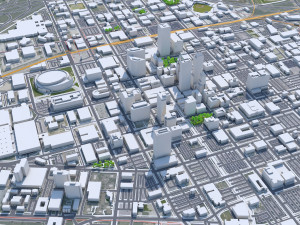 Tulsa downtown city Oklahoma 6km 3D Модель