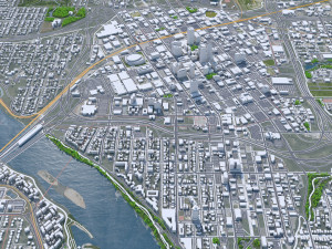 Tulsa downtown city Oklahoma 6km 3D Модель