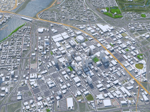 Tulsa downtown city Oklahoma 6km 3D Модель