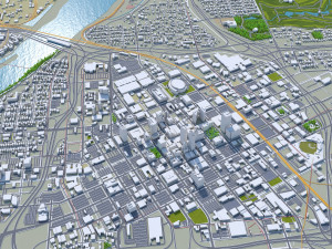 Tulsa downtown city Oklahoma 6km 3D Модель