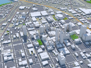 Tulsa downtown city Oklahoma 6km 3D Модель