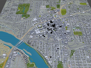 Tulsa downtown city Oklahoma 6km 3D Модель