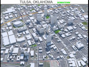 Tulsa downtown city Oklahoma 6km Model 3D