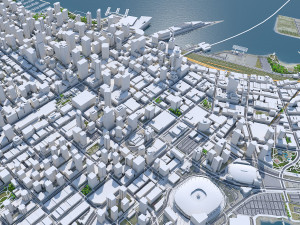 Vancouver downtown city Canada 6km 3D Model