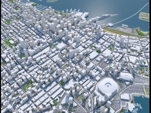 Vancouver downtown city Canada 6km Model 3D