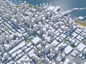 Vancouver downtown city Canada 6km Model 3D