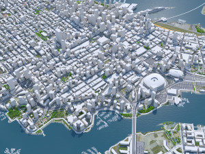 Vancouver downtown city Canada 6km Model 3D