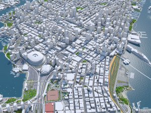 Vancouver downtown city Canada 6km Model 3D