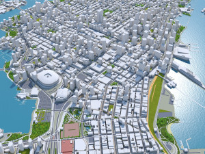 Vancouver downtown city Canada 6km Model 3D