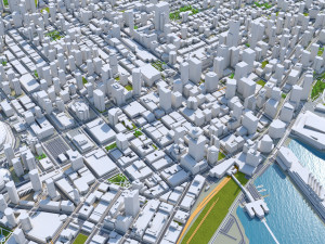 Vancouver downtown city Canada 6km Model 3D
