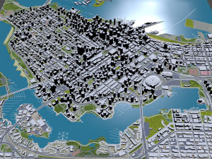 Vancouver downtown city Canada 6km Model 3D