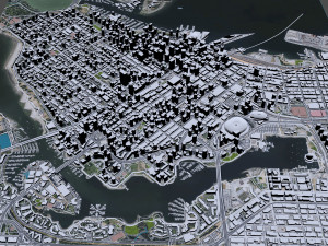 Vancouver downtown city Canada 6km Model 3D