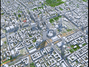 Warsaw downtown city Poland 8km Modèle 3D