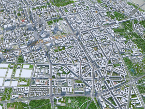Warsaw downtown city Poland 8km Modèle 3D