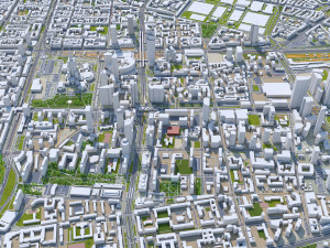 Warsaw downtown city Poland 8km Modèle 3D
