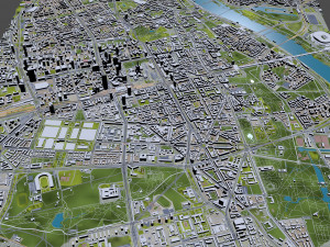 Warsaw downtown city Poland 8km Modèle 3D